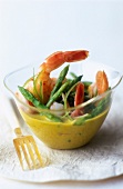 Prawns in curry and coconut cream sauce