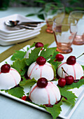 Fromage blanc and cherry timbale