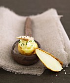Oven baked potatoes with foie gras