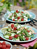 Summer salad with raspberries