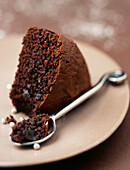 Portion of chocolate cake