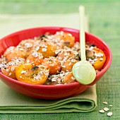 Apricot and melon crumble