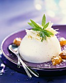 Blanc Manger (almond pudding) with coconut and vanilla