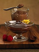 Chocolate cream and mousse au chocolat
