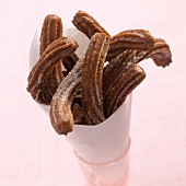 Churros (deep-fried Spanish pastries) with a chocolate dip