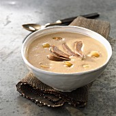 Cream of pigeon and chestnut soup