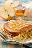 Croque Monsieur with Camembert, apples and Calvados