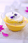 Mango cream dessert ile flottante style