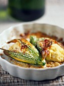 Courgette stuffed with ricotta and saffron