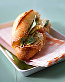 Parma ham and artichoke sandwich