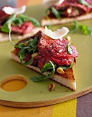 Roast beef,tapenade and basil appetizezr