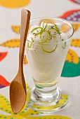 Iced coconut mousse with lime