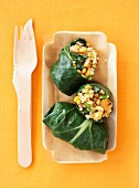 Chard pannequets stuffed with chickpeas