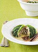 Stuffed cabbage roulade