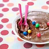 Chocolate mousse with M&M's