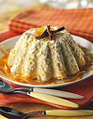 Rice pudding ice cream with honey