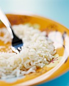 A plate of cooked natural rice