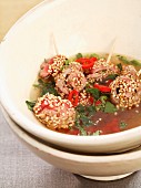 beef and sesame seed broth
