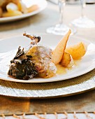 Pheasant with pears and sage