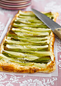 Spring onion and goat's cheese tart