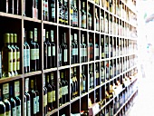 Shelves of wine bottles