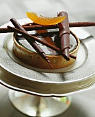 Chocolate tart with candied orange