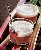 Rhubarb and almond cream verrines