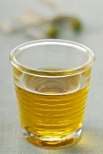 Glass of olive oil