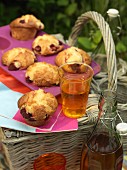 Raspberry muffins for a picnic