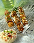 Turkey skewers with tabbouleh