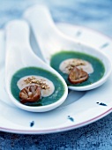 Cream of watercress and mousserons
