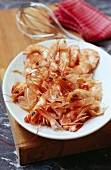 Plate of peeled shrimps