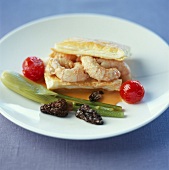 Puff pastry with Dublin Bay prawns and morels