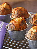 Blue cheese and poppyseed soufflés