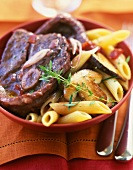 Lamb osso-bucco with ceps