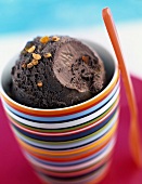 Dark chocolate and orange ice cream