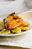Chicken and plantain bananas with cinnamon