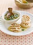 Grilled scallops with rice vinegar