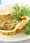 Green vegetable tartlet