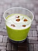 Chilled cream of pea soup