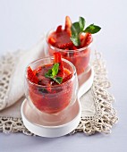 Strawberry soup with grapefruit and fresh mint
