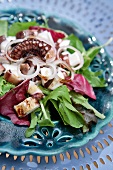 Warm octopus and shallot salad