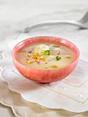 Cream of cauliflower and potato soup