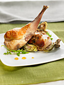 Honey-flavored grilled rabbit