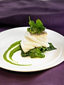 Cod with spinach