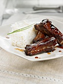 Spare ribs caramelized with honey