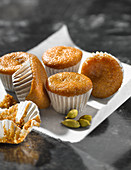 Green cardamom cup cakes