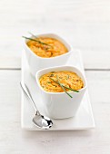Carrot and chive Flan