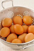 Eggs in a colander