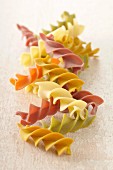 Uncooked colored pasta